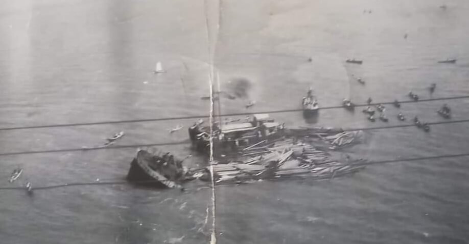 A história do único navio a afundar embaixo da Ponte Hercílio Luz e que, desde 1953, está no fundo do mar