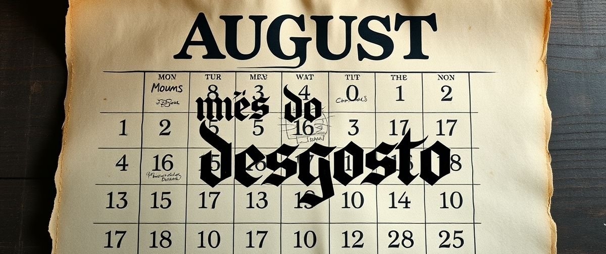 Calendário de agosto escrito "mês do desgosto" em cima