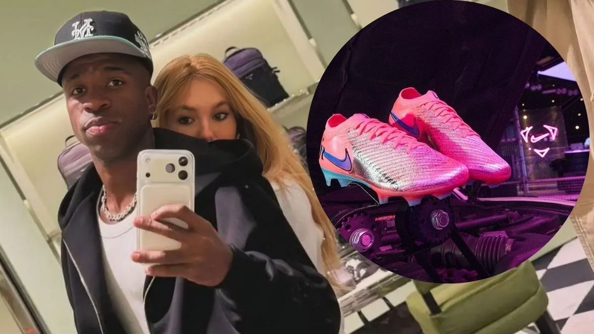 Homenagem? Nova chuteira de Vini Jr. é associada a Virginia: ‘WePink’