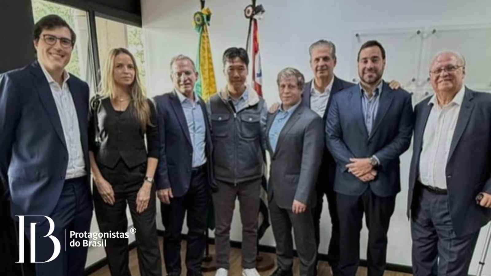 Justin Ho durante reunião institucional na Secretaria de Desenvolvimento Econômico de São Paulo ao lado de autoridades e empresários brasileiros.