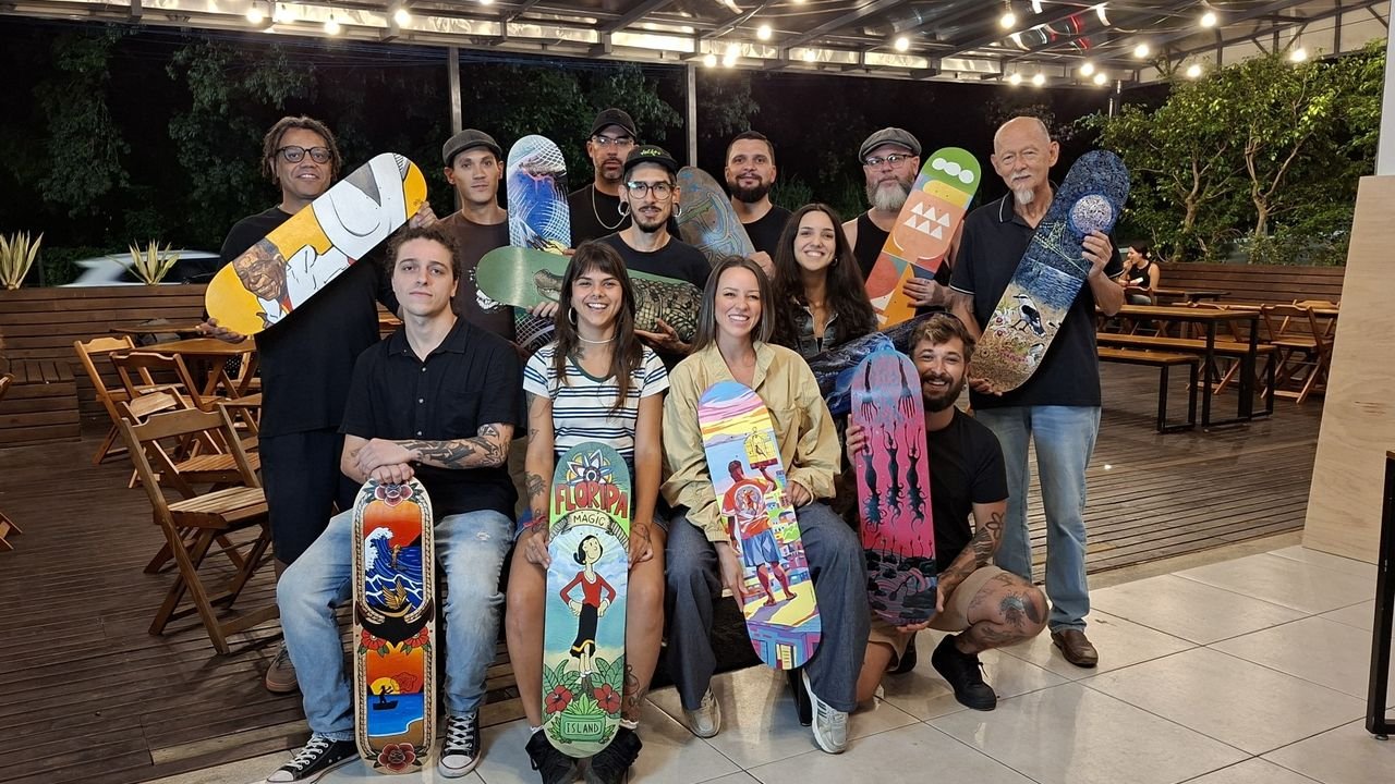 Skate Art une arte, esporte e ação social em exposição em Florianópolis
