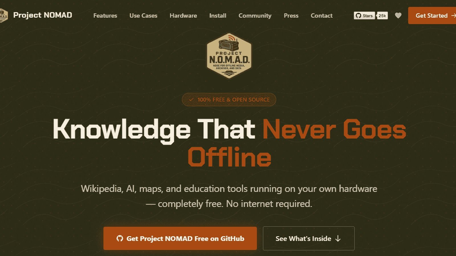 Project NOMAD transforma PC em internet offline com IA; entenda como funciona