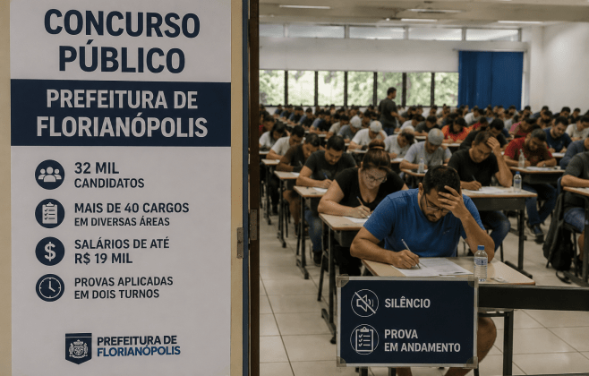 Concurso da Prefeitura de Florianópolis reuniu 32 mil candidatos neste final de semana