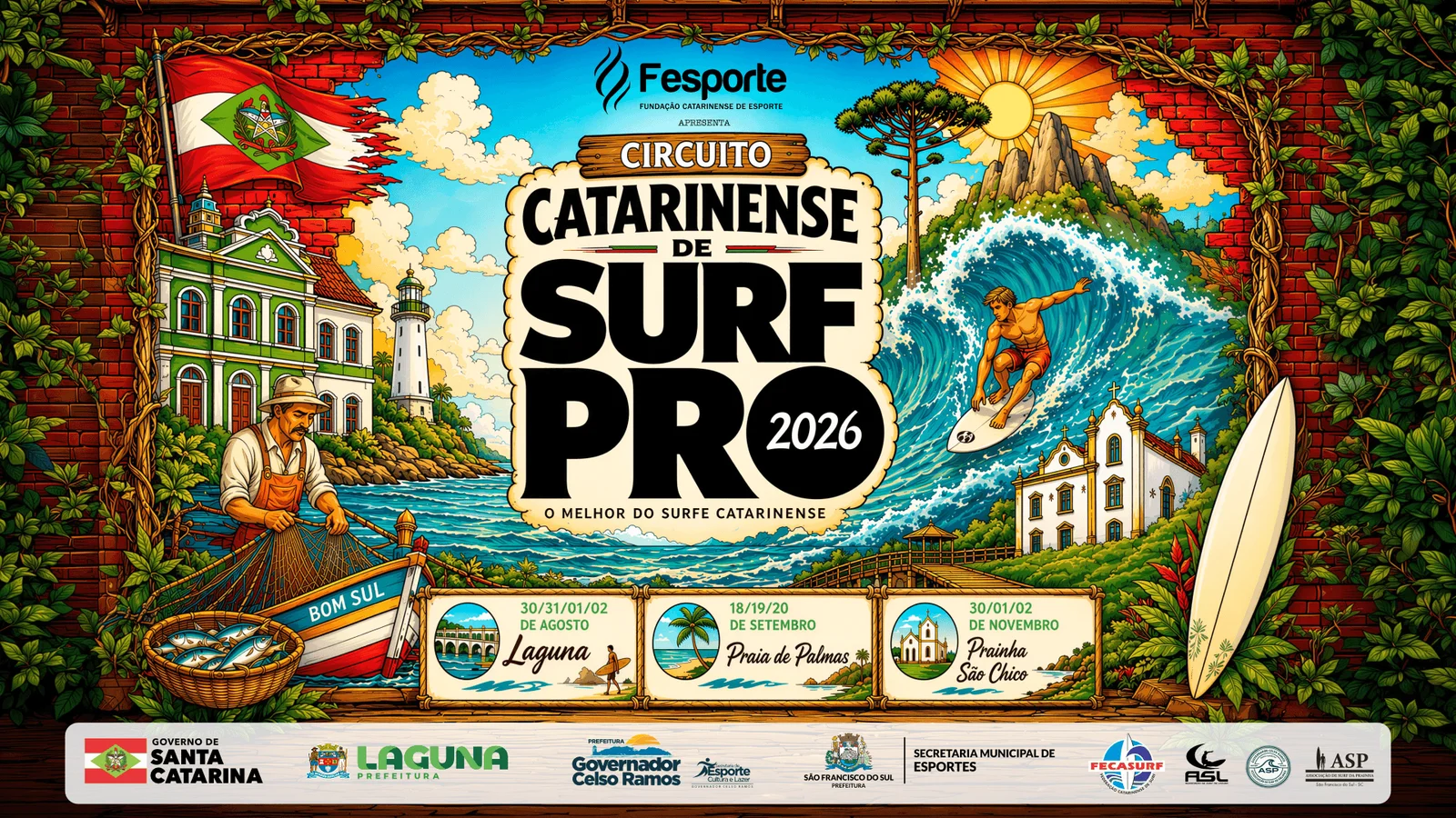 Fesporte apresenta o Circuito Catarinense de Surf Pro 2026