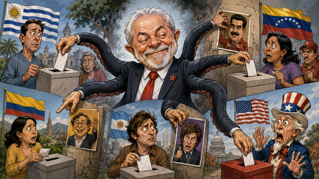 Indignação seletiva: Lula já se manifestou em relação às eleições presidenciais de outros países ao mesmo tempo que critica Javier Milei pelas declarações no BrasilFoto: Imagem gerada por IA/ND Mais