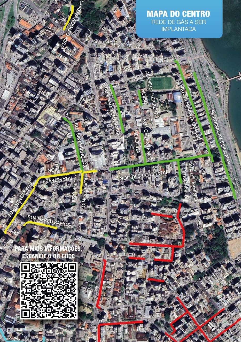 Obras para implantação da rede de distribuição de gás natural começam no Centro de Florianópolis, fortalecendo a infraestrutura urbana e o abastecimento da região