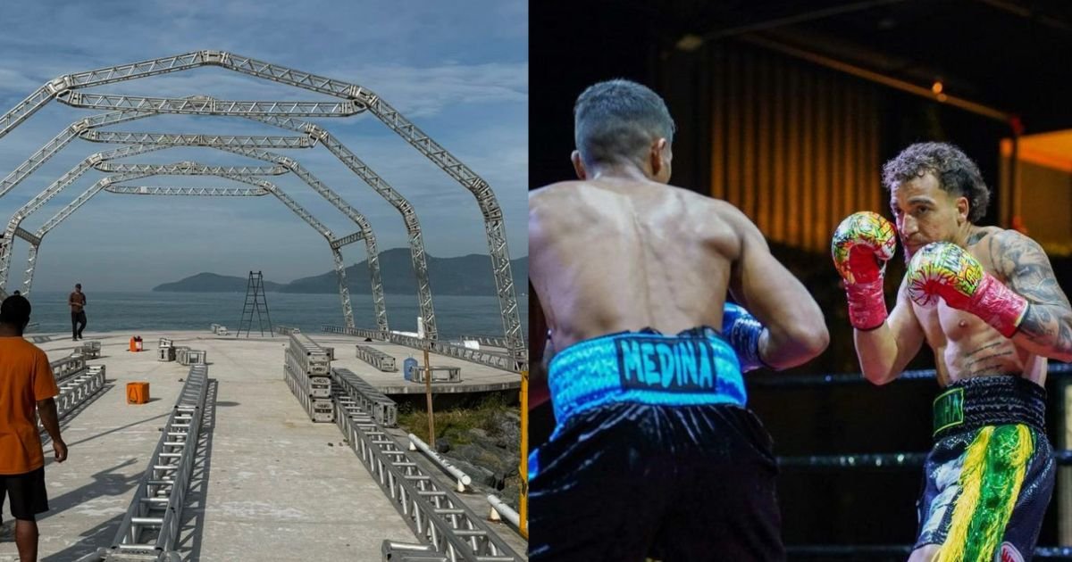 Cartão-postal de Balneário Camboriú recebe arena à beira-mar para disputa internacional de cinturão de boxe