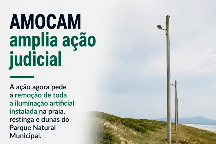 AMOCAM amplia ação judicial contra iluminação artificial na restinga da Praia do Campeche 1