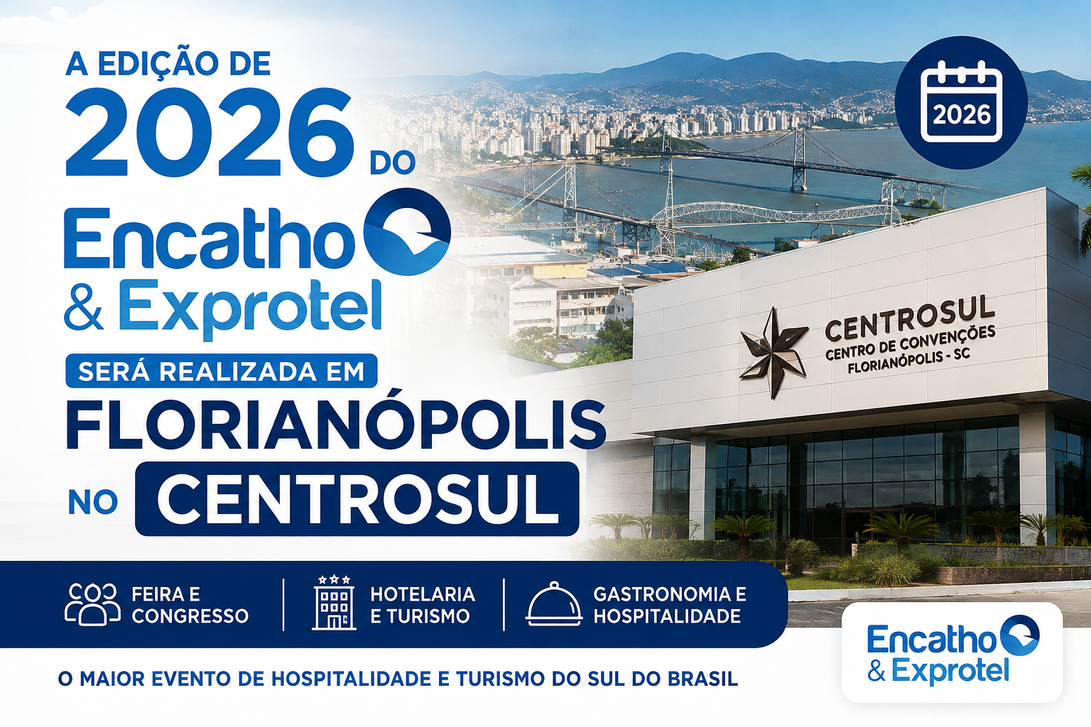 Promovido pela Associação Brasileira da Indústria de Hotéis de Santa Catarina em parceria com a Prefeitura de Florianópolis, a 37 ª edição do Encatho & Exprotel ocorrerá de 11 à 13 de agosto, no CentroSul/Imagem: Chatgtp