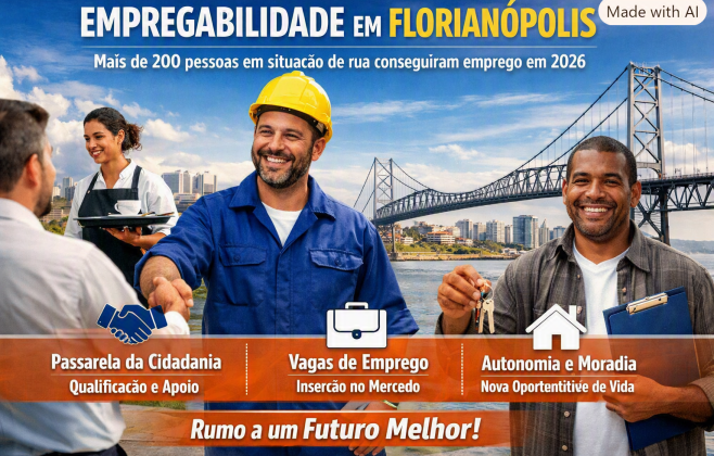 Em Florianópolis, mais de 200 pessoas em situação de rua foram encaminhadas a uma vaga de emprego em 2026