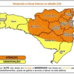 Chuva intensa no sábado (19) e calor no domingo (20) marcam a previsão do tempo em Santa Catarina
