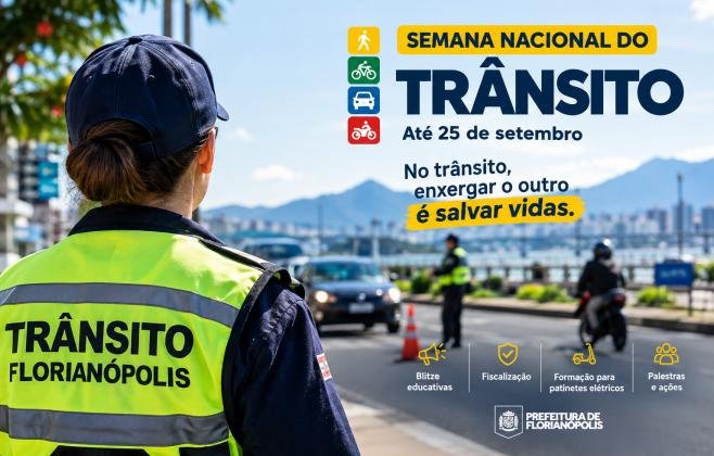Florianópolis promove ações da Semana Nacional do Trânsito até 25 de setembro; Confira a programação