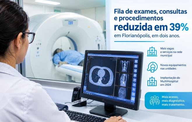 Florianópolis reduz em 39% fila de exames, consultas e procedimentos em dois anos