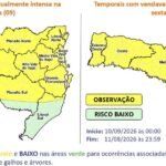 Semana será marcada por mudança no tempo e aumento do risco de temporais em Santa Catarina
