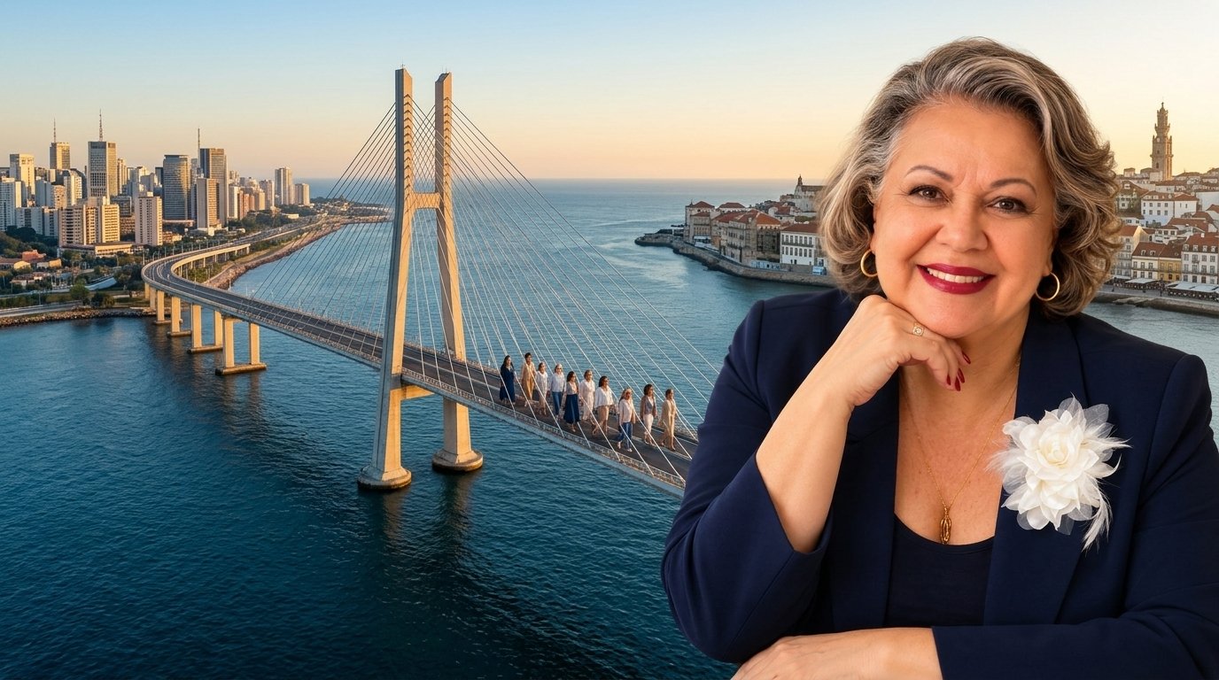 Myrinha Vasconcellos leva a conscientização sobre o Wollying além das fronteiras brasileiras, estabelecendo diálogos institucionais em Portugal para ampliar o debate sobre violência psicológica entre mulheres, dignidade e sororidade.