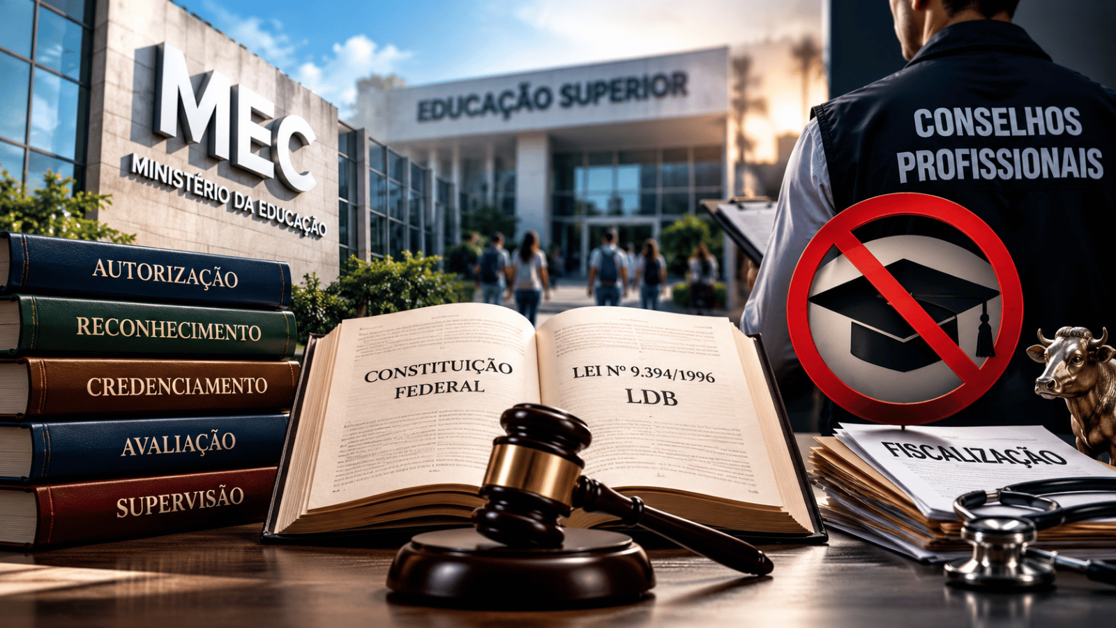 Artigo de Janguiê Diniz defende a competência do MEC na regulação da educação superior e questiona a atuação dos conselhos profissionais na fiscalização de cursos de graduação.