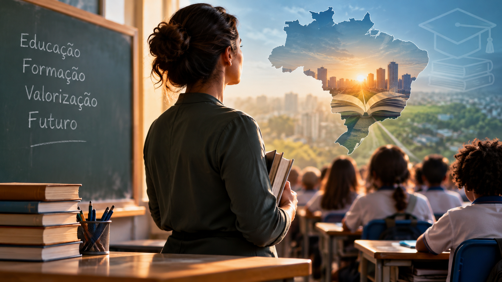 O futuro da educação brasileira depende da formação de novos professores, da valorização da carreira docente e de melhores condições de ensino.