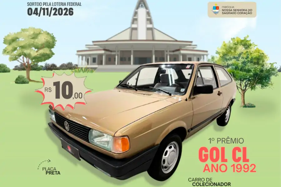 Paróquia do Campeche sorteia Gol 1992 de colecionador e quatro prêmios de R$ 500 em ação beneficente • Sul de Floripa