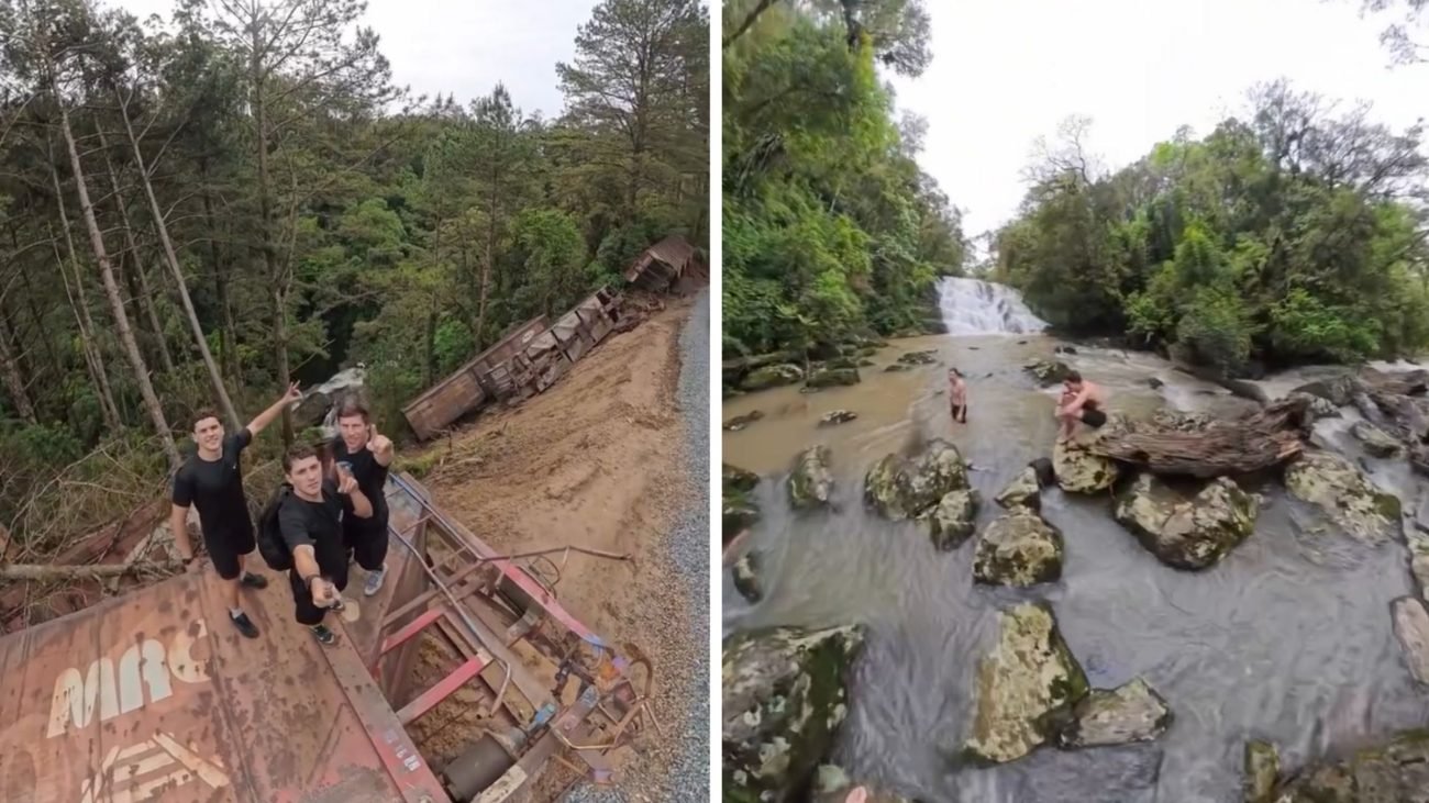 jovens encontram cenário de filme de aventura em SC